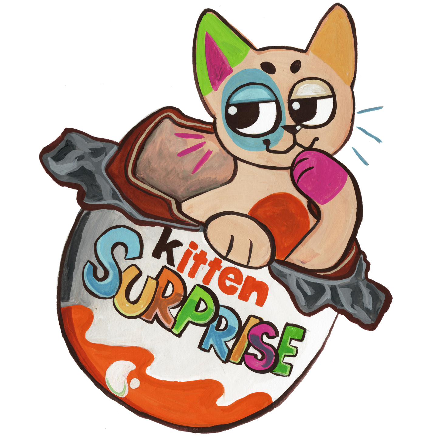 Sticker Kitten surprise